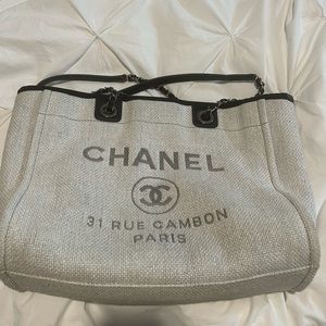 Chanel grey used tote